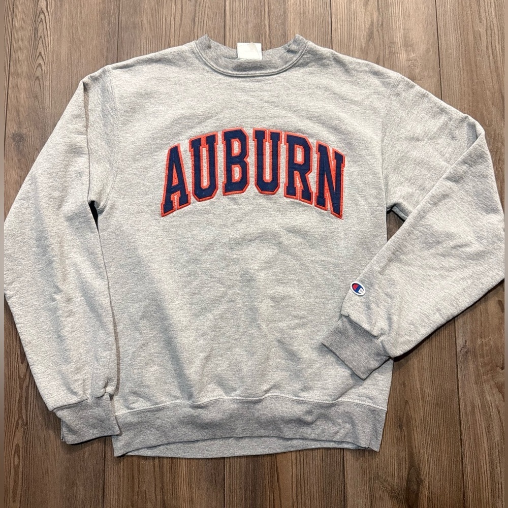 Vintage Champion Auburn Crewneck Sweatshirt Gray Spellout Logo Women’s Small